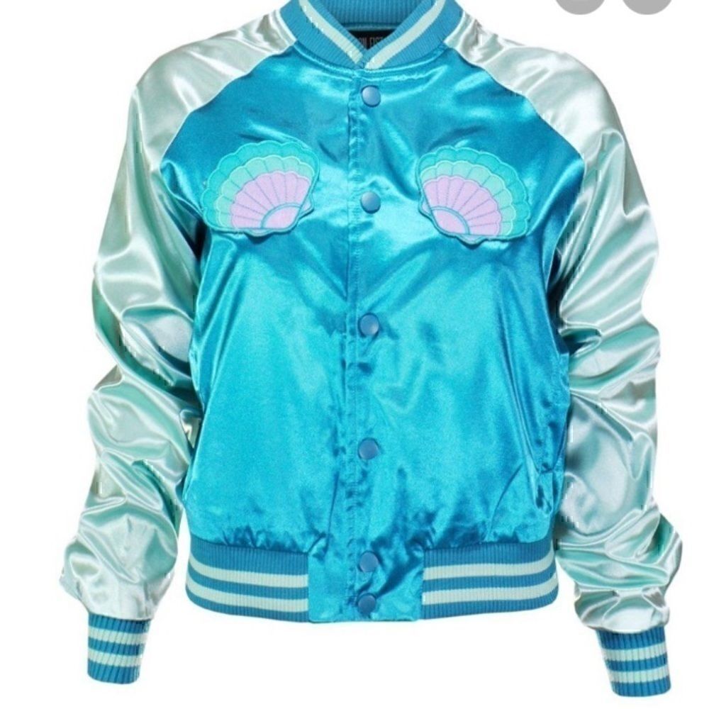 NWT IRON FIST Mermaid for Life Bomber Jacket Small